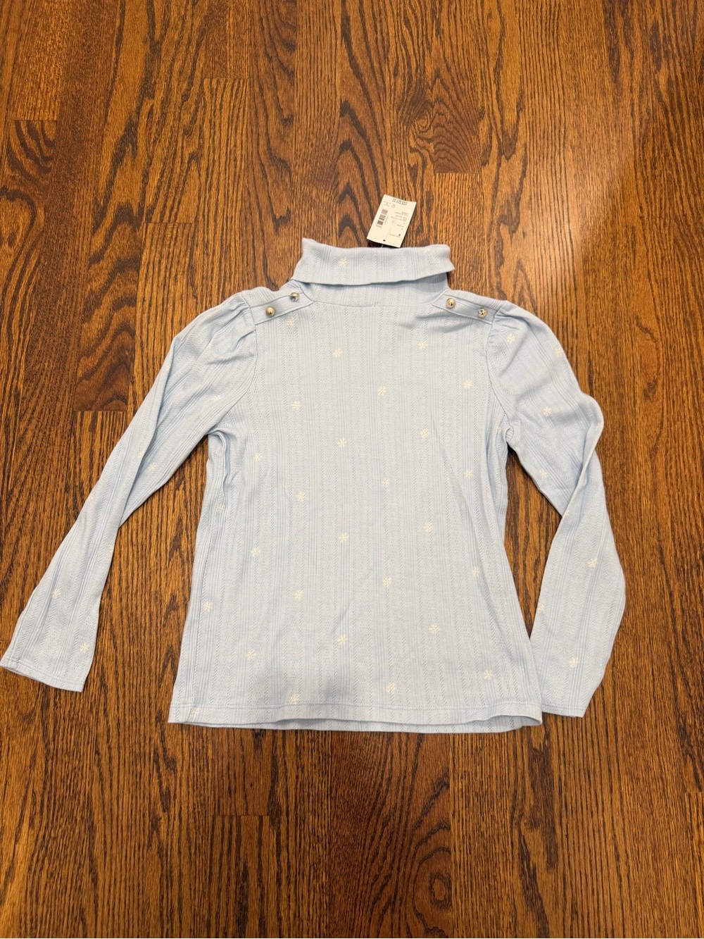 Gymboree Light Blue Snowflake Knit Turtleneck Top
